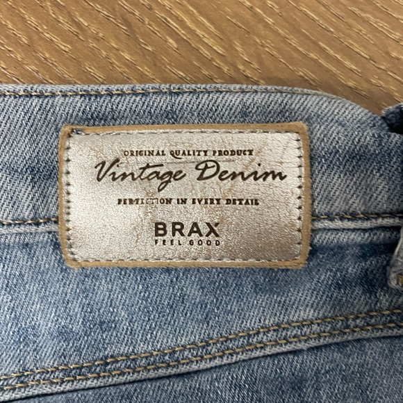 Brax Feel Good Vintage Denim Side Stitching Light Wash Jeans Cropped Ankle 30” - Picture 6 of 7